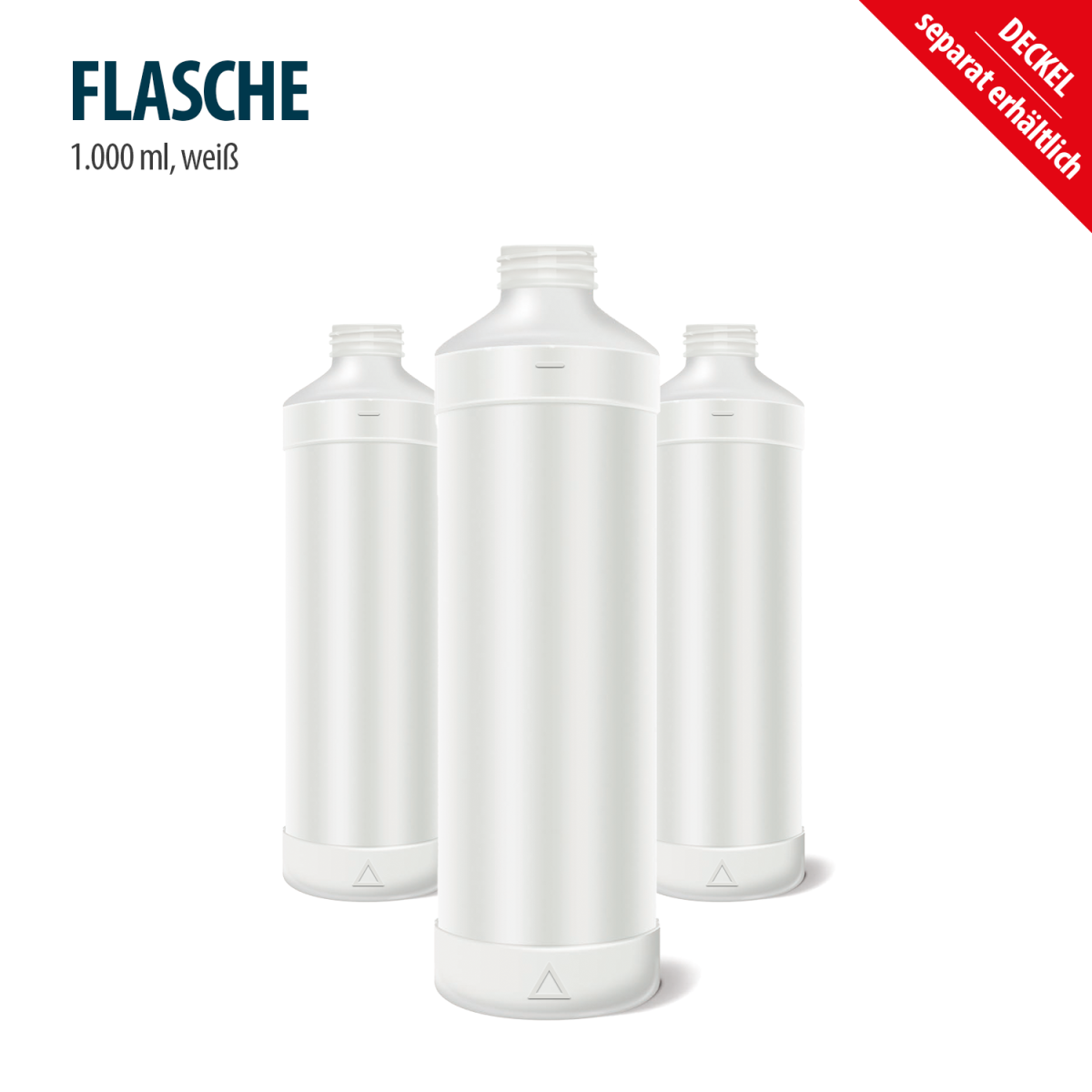 Rundflasche mit UN-Zulassung 1000 ml HDPE weiß, Gewinde 28, 1,25 €