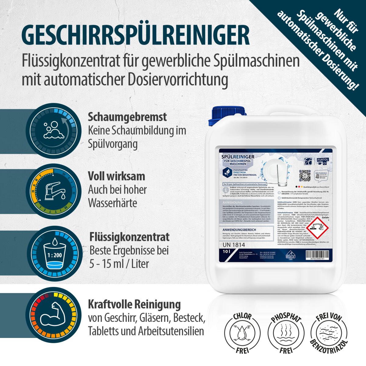 Geschirrspülmachinenreiniger für Gastronomie | bei FURTH CHEMIE kau